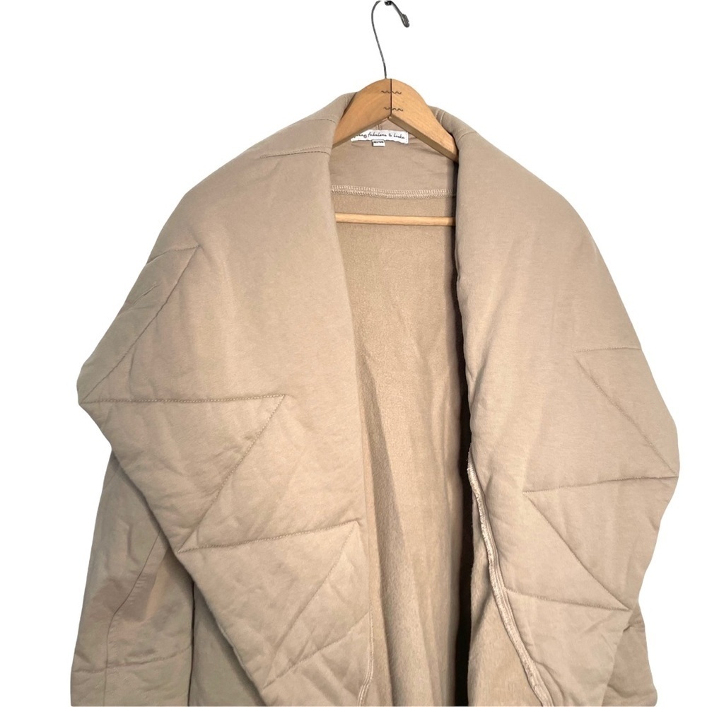 Young Fabulous & Broke | Sandrine Long Quilted Oversized Collar Fabric Coat - Picture 3 of 9